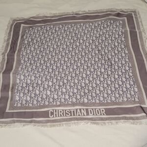 Dior Beige and Brown Silk Scarf